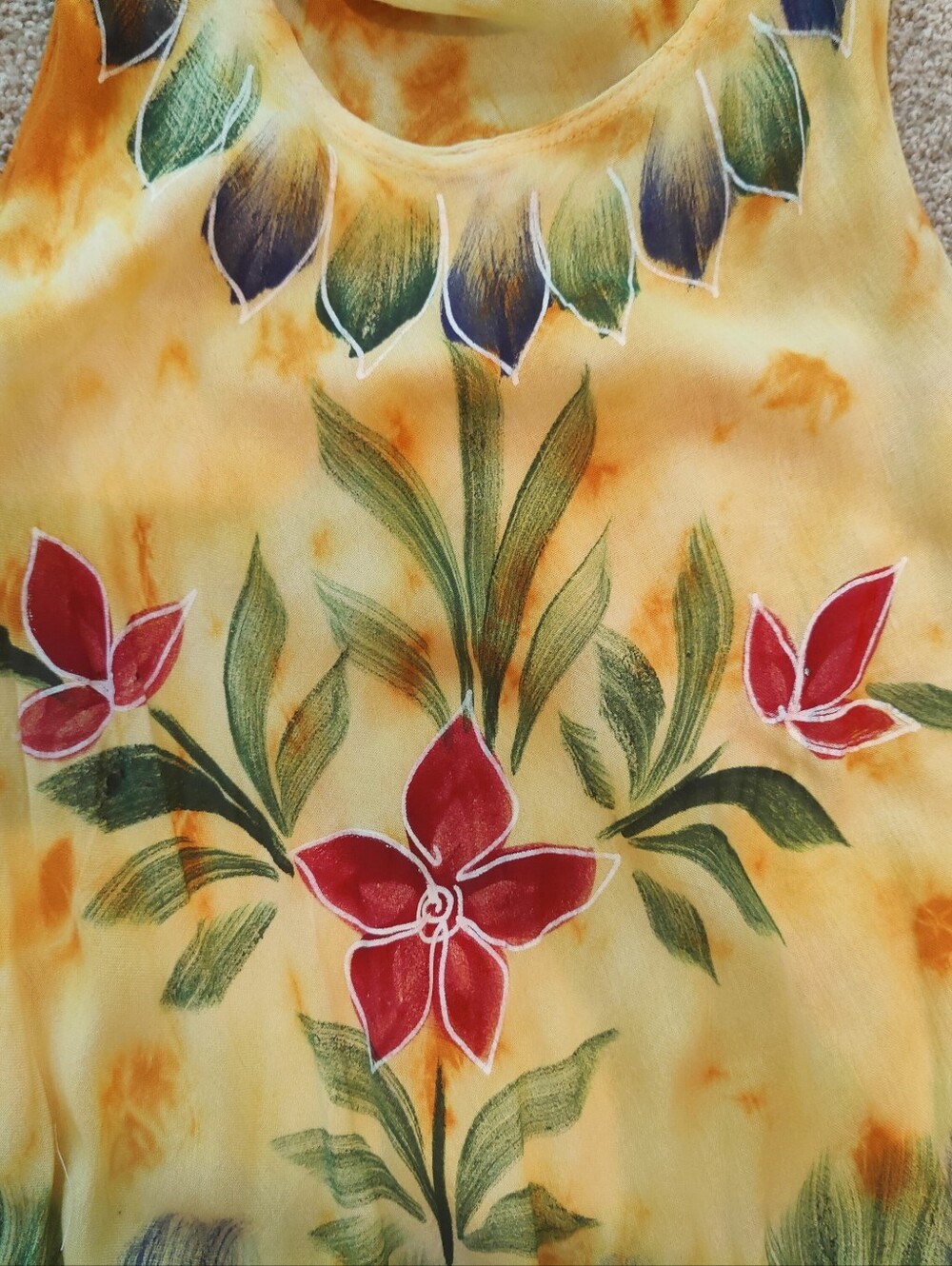 Stunning Boho Style Floral & Peacock Umbrella Sundress - Picture 4 of 5